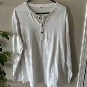 Classic White Henley Shirt